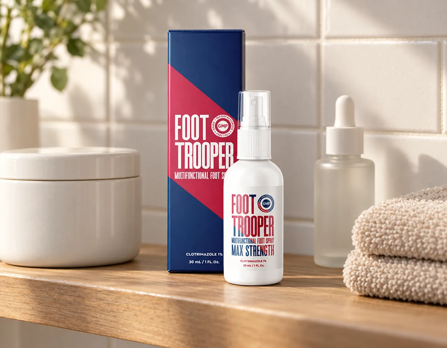 Foot Trooper-fungus remedy — the package in everyday use
