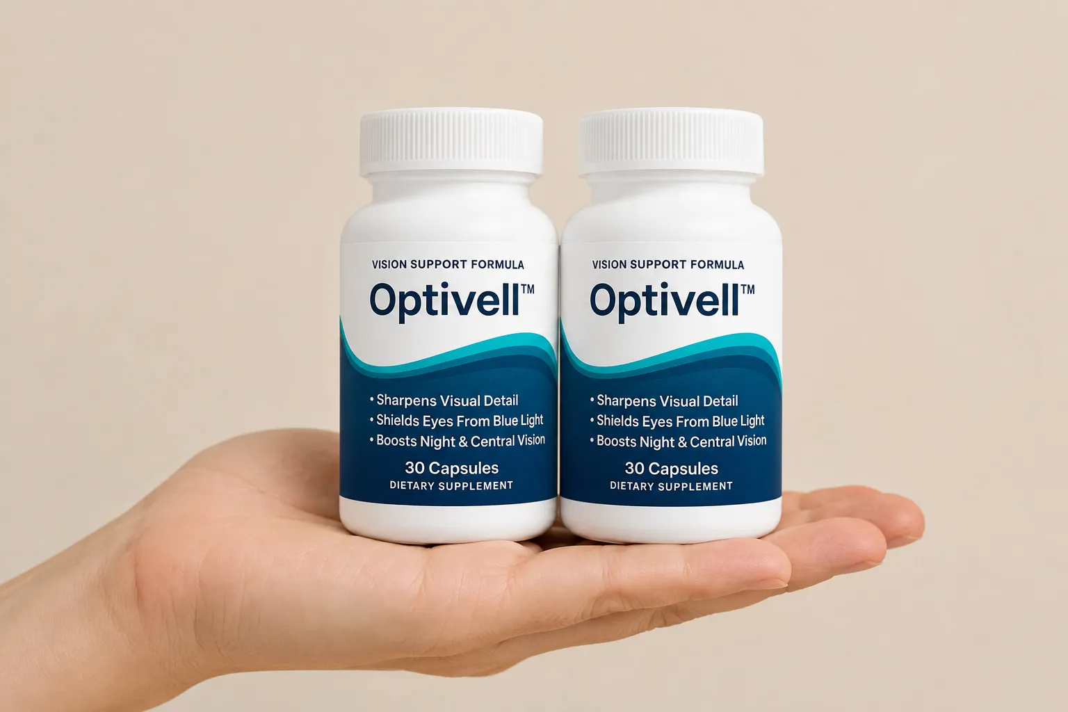 Optivell — the package held in a hand