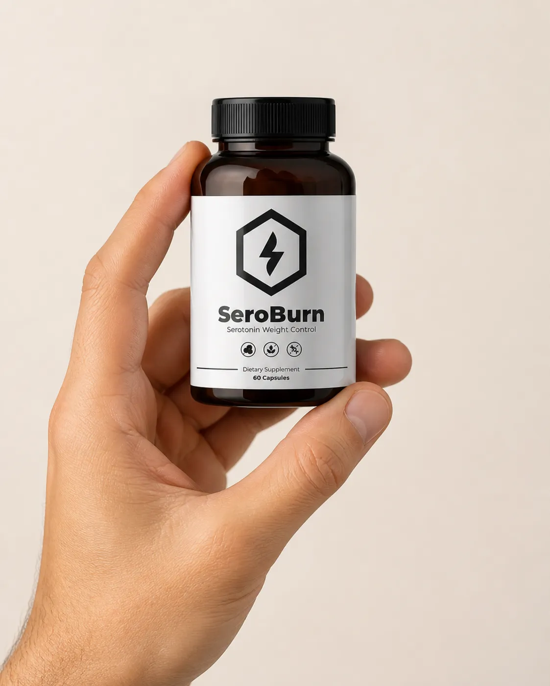 SeroBurn — the package held in a hand