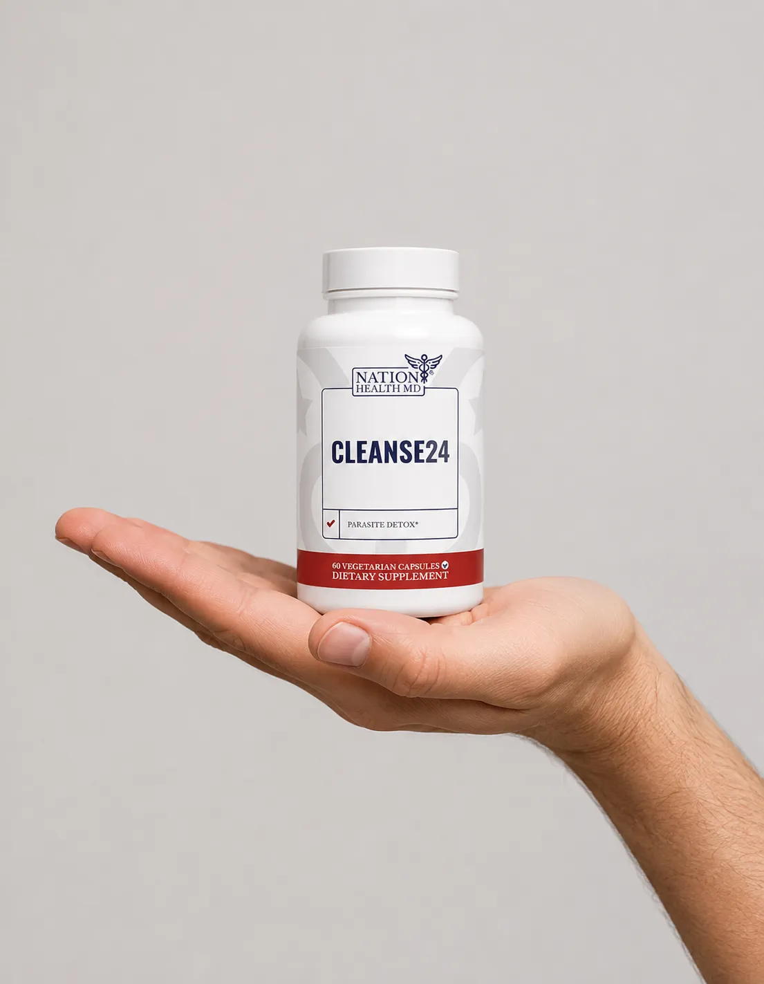 Cleanse 24 VSL — the package held in a hand