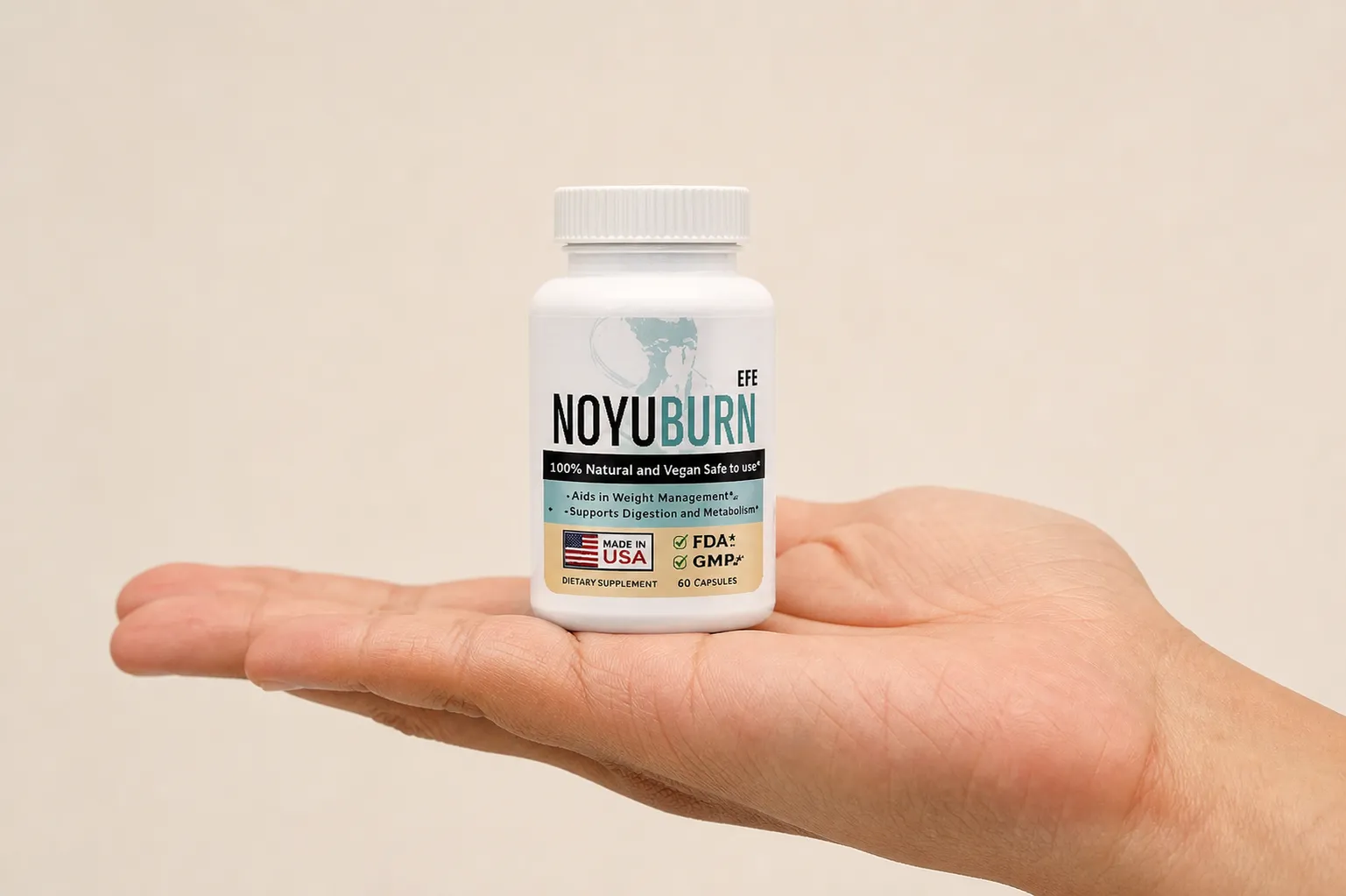 NovuBurn — the package held in a hand
