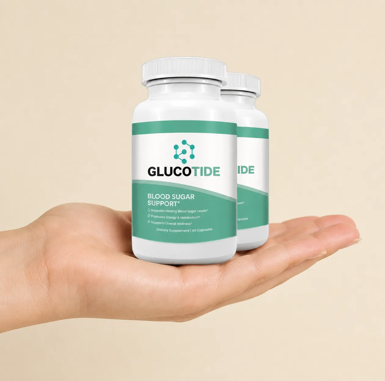 Glucotide — the package held in a hand