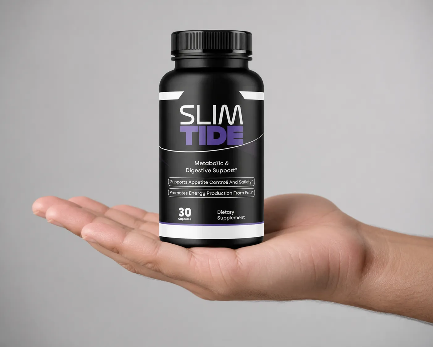 Slimtide — the package held in a hand