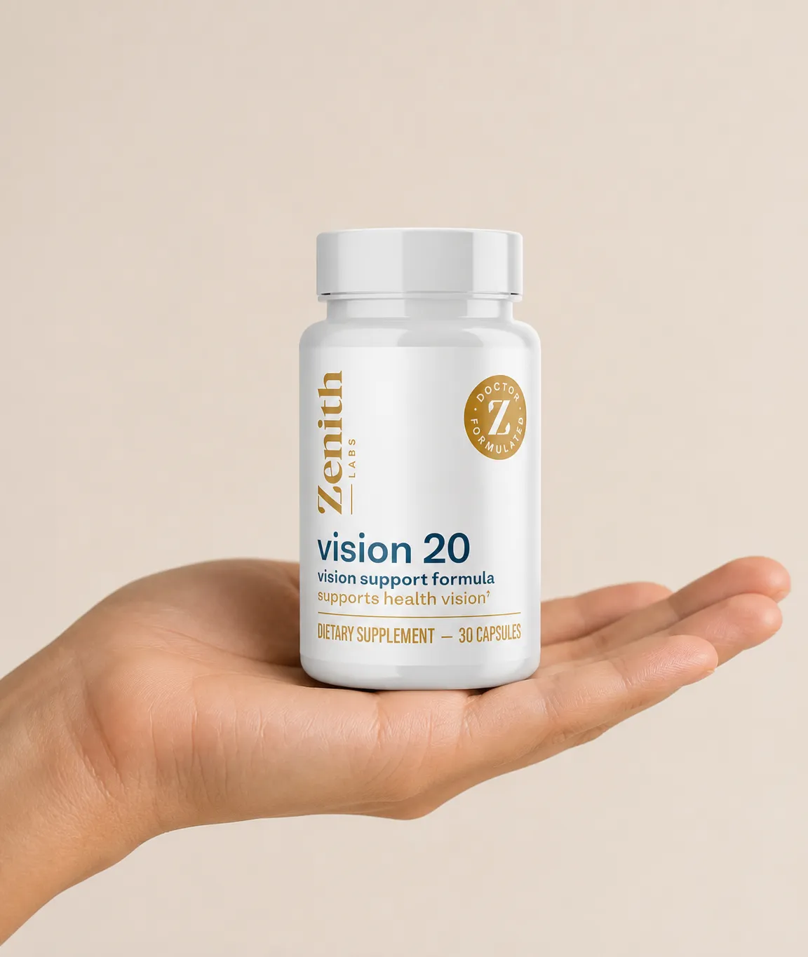 Vision 20 — the package held in a hand